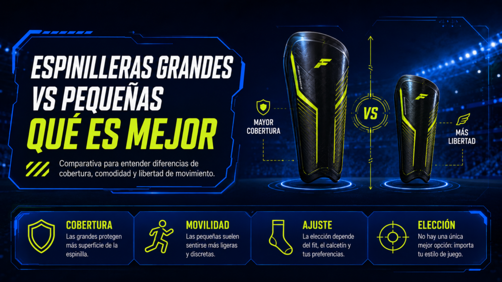 Espinilleras grandes vs pequeñas: qué es mejor para jugar al fútbol