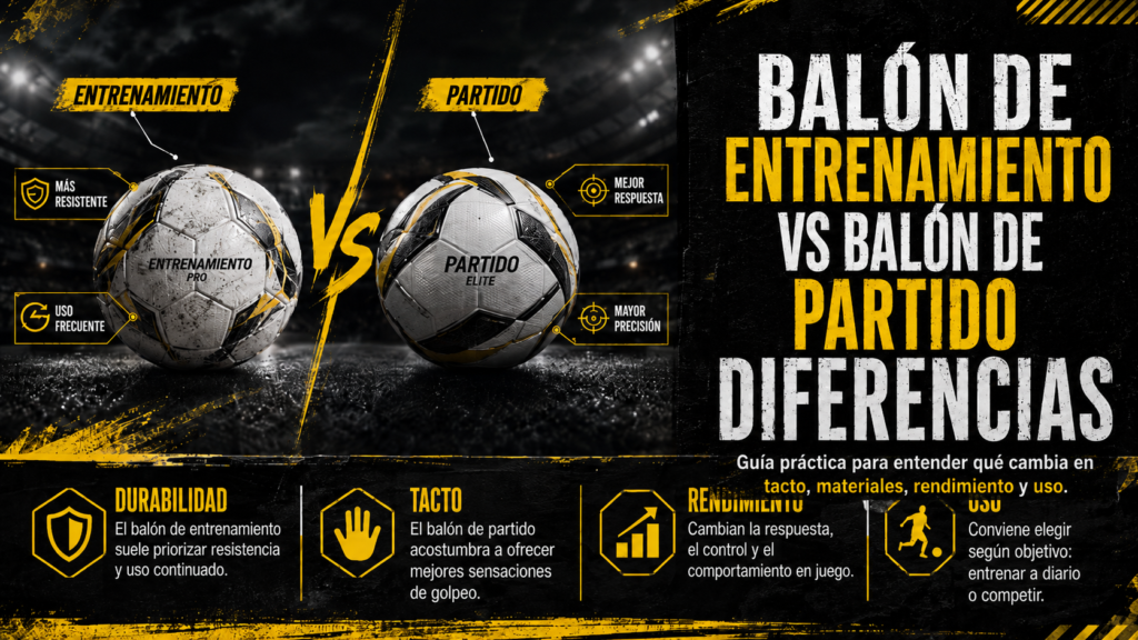 Balón de entrenamiento vs balón de partido: diferencias