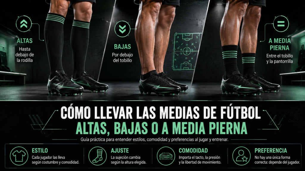 Cómo llevar las medias de fútbol: altas, bajas o a media pierna