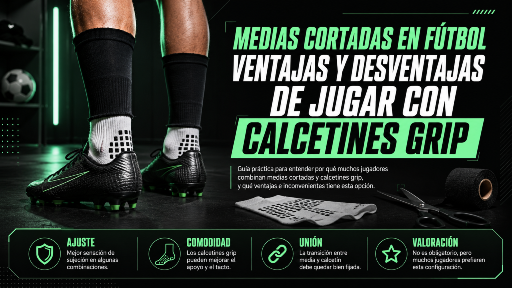 Medias cortadas en fútbol: ventajas y desventajas de jugar con calcetines grip