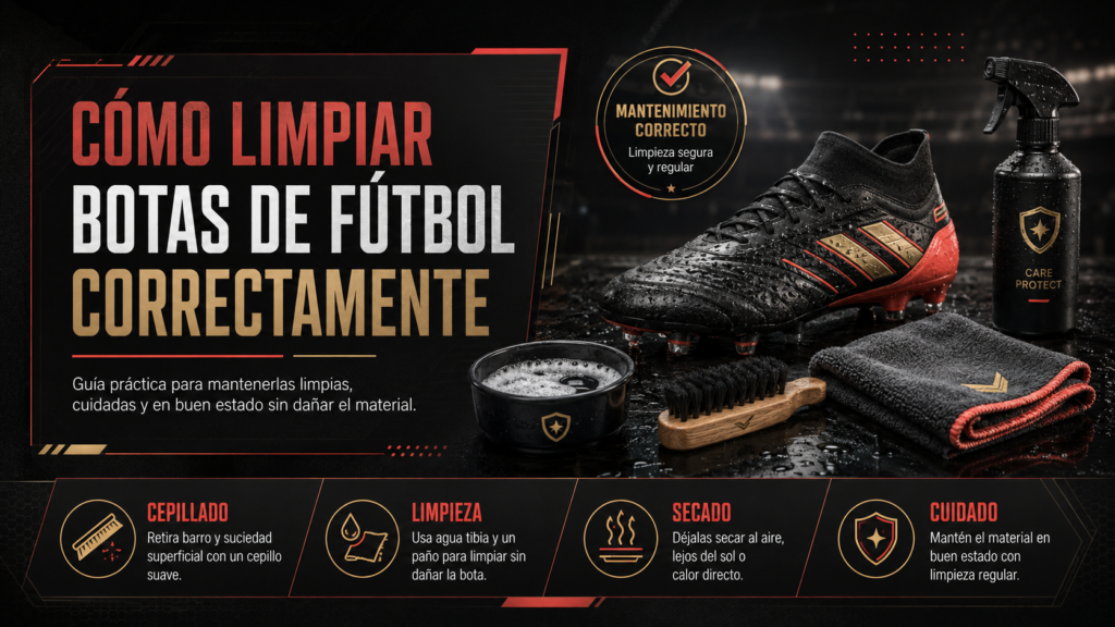 Cómo limpiar botas de fútbol correctamente: guía paso a paso