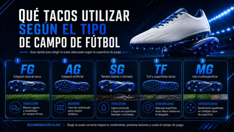 Qué tacos utilizar según el tipo de campo de fútbol