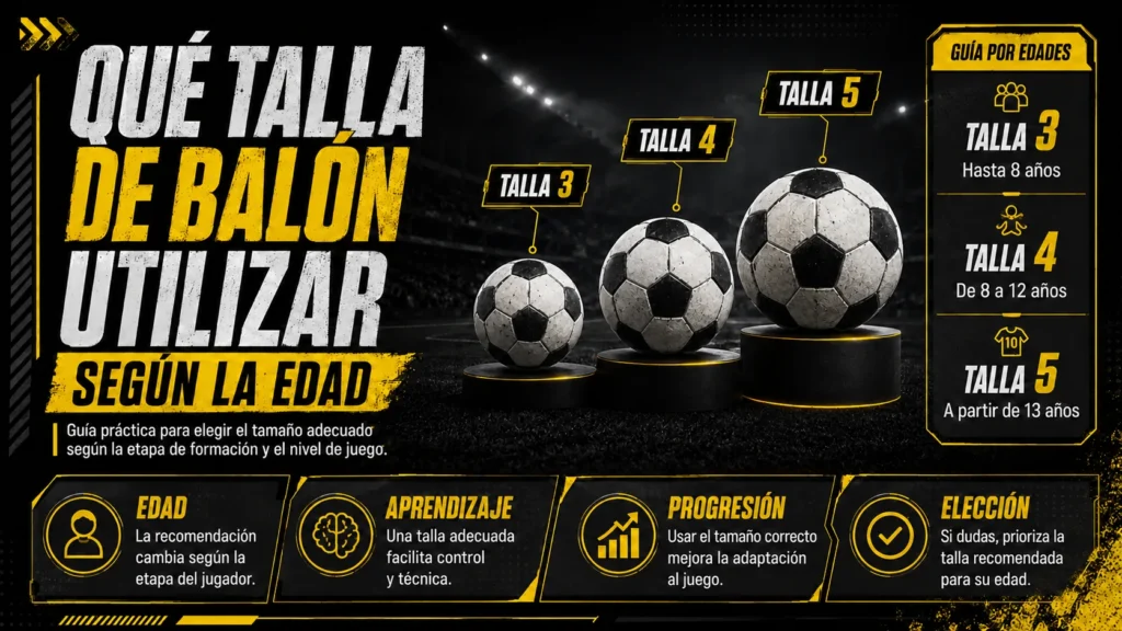 Qué balón de fútbol usar según la edad: guía de tallas