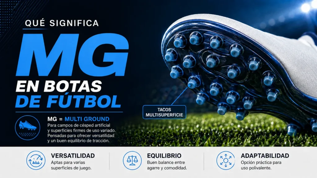 Qué significa MG en botas de fútbol: cuándo usarlas y qué debes saber